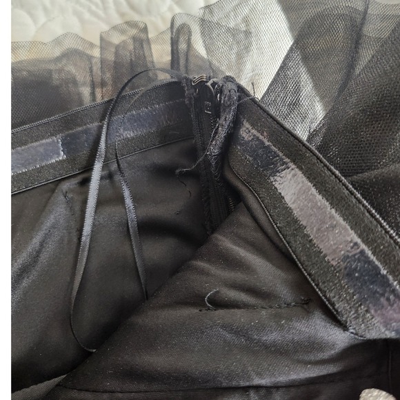 NWT MABLE Women's Large Strapless Black Tiered Tulle Cocktail Dress Mini Party - Picture 6 of 9